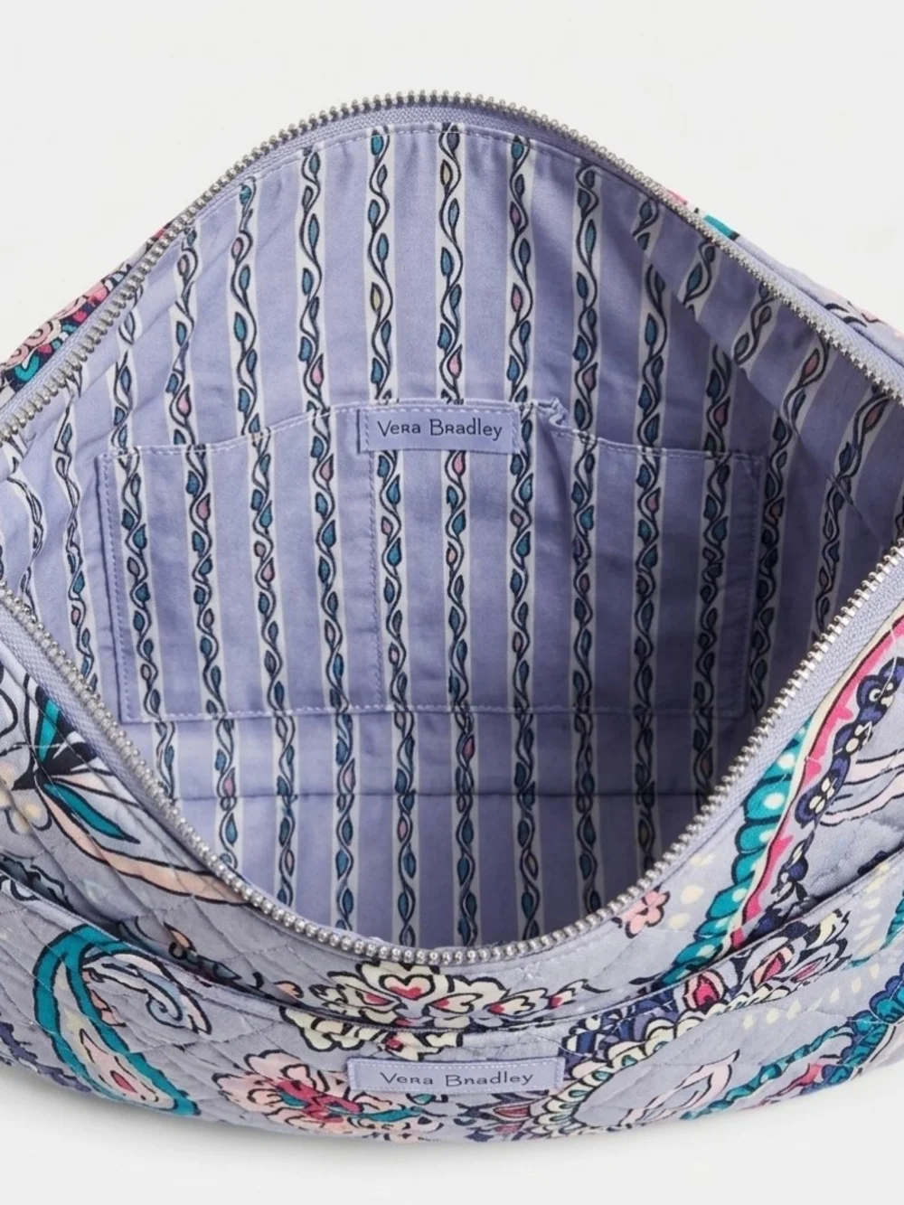 Vera Bradley Quilted Paisley Crossbody Bag and Wallet - Blue Paisley